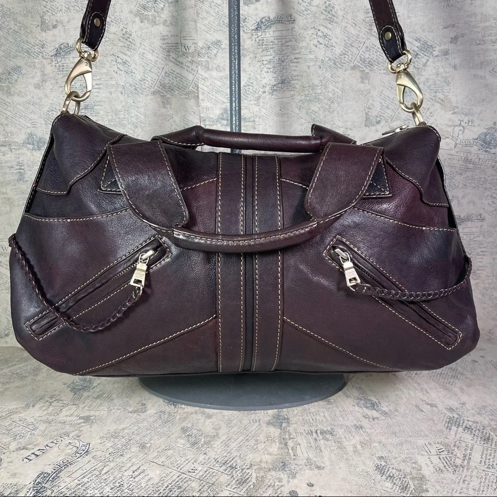 Andrew Marc Leather Hobo Shoulder Bag Convertible Crossbody Purse
